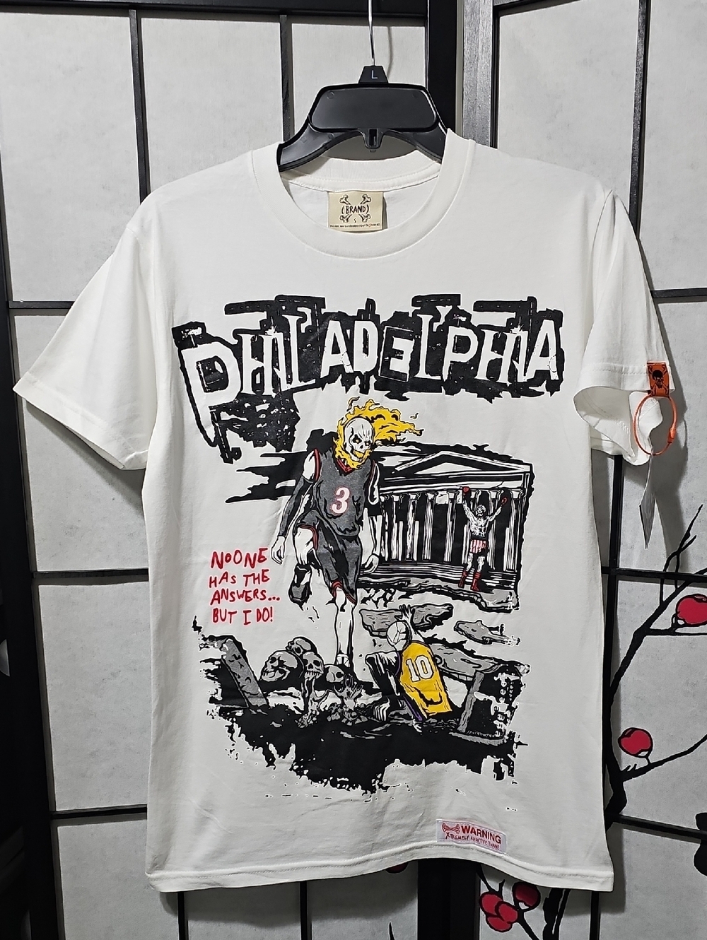 Philadelphia 76ers Allen Iverson Brand X Dope‎ Skull Tee Shirt Size Small New